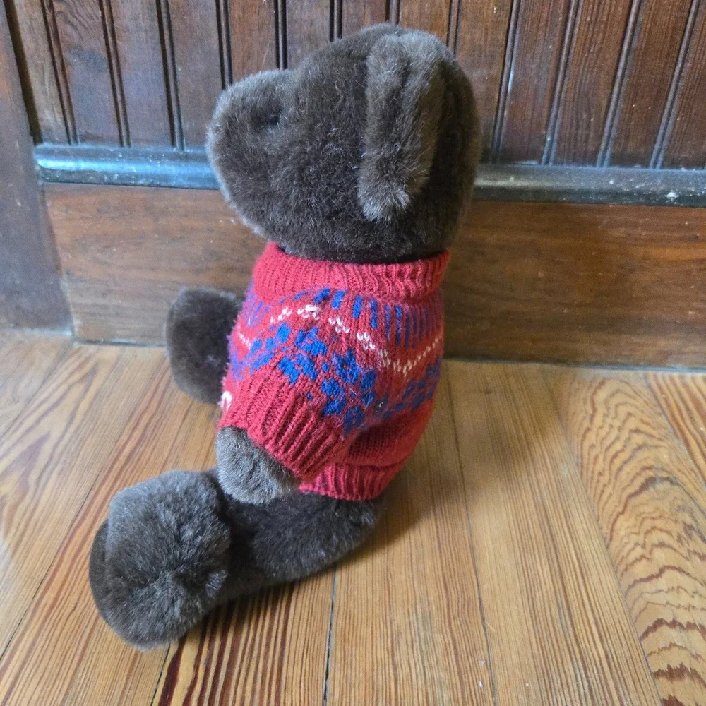 VTG‎ Ralph Lauren Polo Bear 2000 Brown 12in Red Fair Isle Knit Sweater Plush Toy